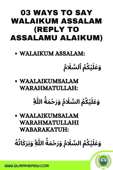 Asalam O Alikum Meaning