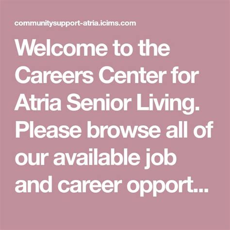 Atria Senior Living Careers