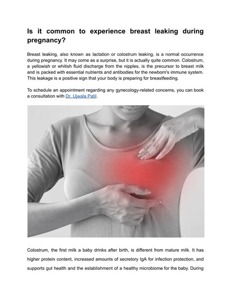 Breast Leaking Clear Fluid During Pregnancy