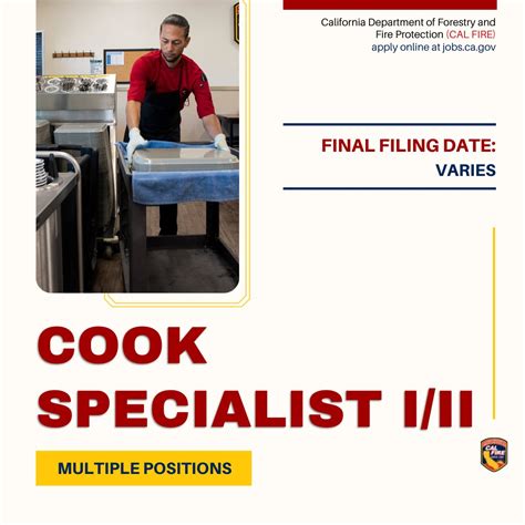 Cal Fire Careers On Twitter Begin Your Career As A Cook Specialist I Cal Fire Careers On Twitter Begin Your Career As A Cook Specialist I