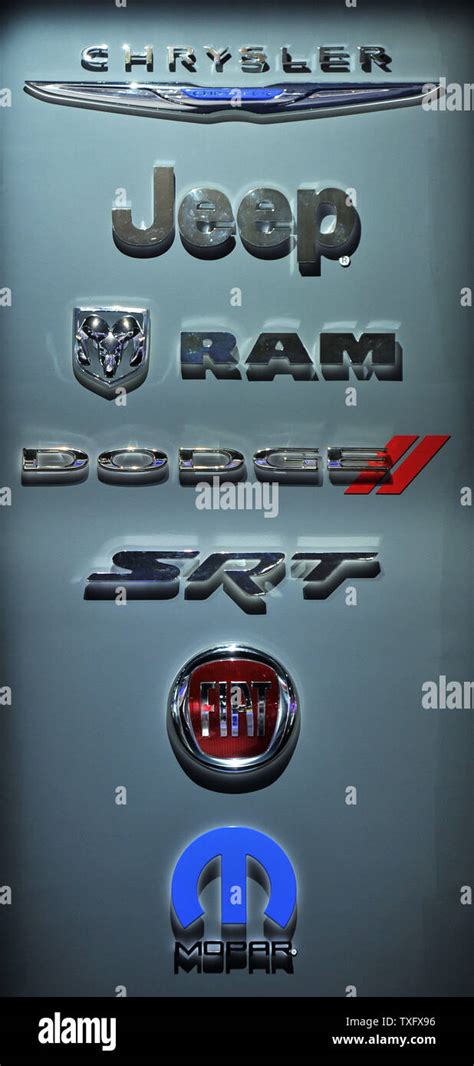 Chrysler Group Brand Logos Are Displayed At The 2013 North American Chrysler Group Brand Logos Are Displayed At The 2013 North American