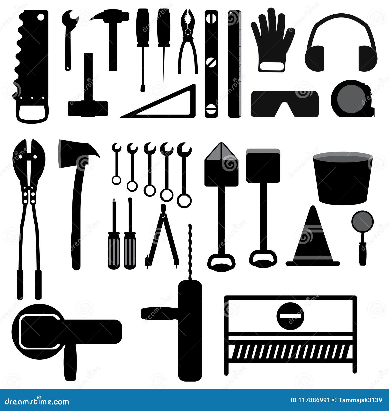 Collection Of Equipment Tool Icons For Any Construction Careers For Example Technician Collection Of Equipment Tool Icons For Any Construction Careers For Example Technician