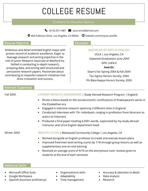 College Student Resume Examples With Template And Tips College Student Resume Examples With Template And Tips