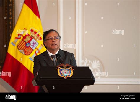 Colombian President Gustavo Petro Speaks During The Official Visit Of Colombian President Gustavo Petro Speaks During The Official Visit Of