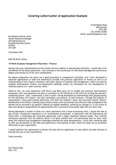 Examples Of Covering Letters