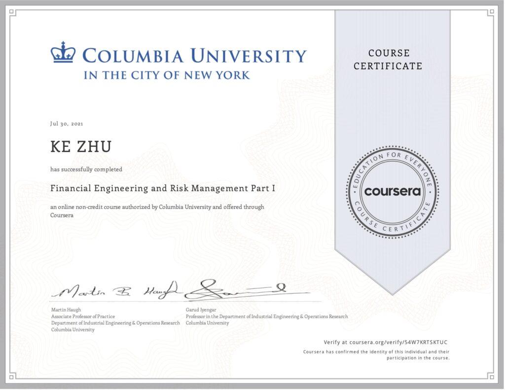 Financial Engineering And Risk Management Part I My 64 Course Financial Engineering And Risk Management Part I My 64 Course