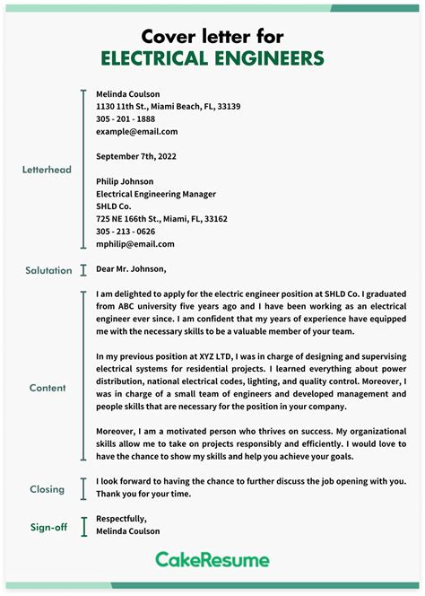 How To Write A Cover Letter For An Electrical Engineer Job Cakeresume How To Write A Cover Letter For An Electrical Engineer Job Cakeresume