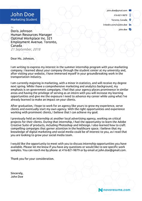 How To Write A Cover Letter For An Internship Examples Template How To Write A Cover Letter For An Internship Examples Template
