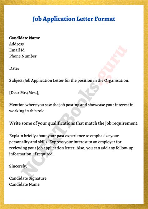 How To Write A Short Application Letter For Job