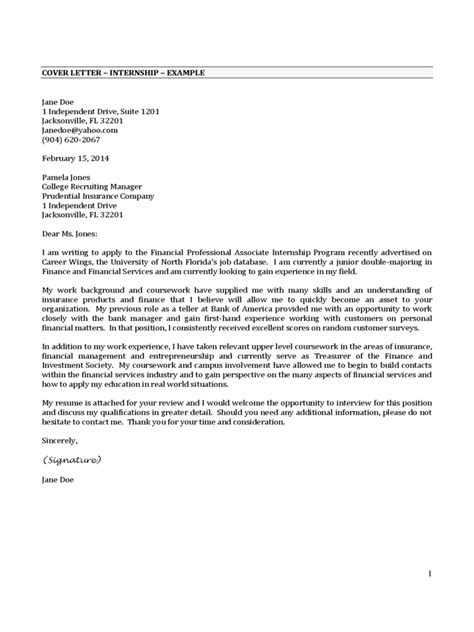 Internship Cover Letter Examples 9 Free Templates In Pdf Word Excel Internship Cover Letter Examples 9 Free Templates In Pdf Word Excel