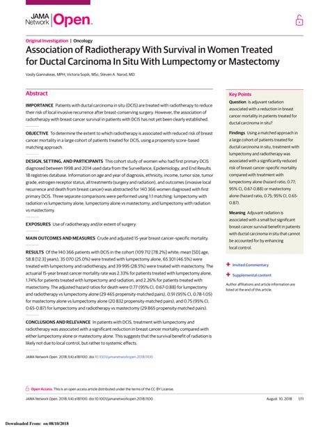 Pdf Association Of Radiotherapy With Survival In Women Treated For Pdf Association Of Radiotherapy With Survival In Women Treated For