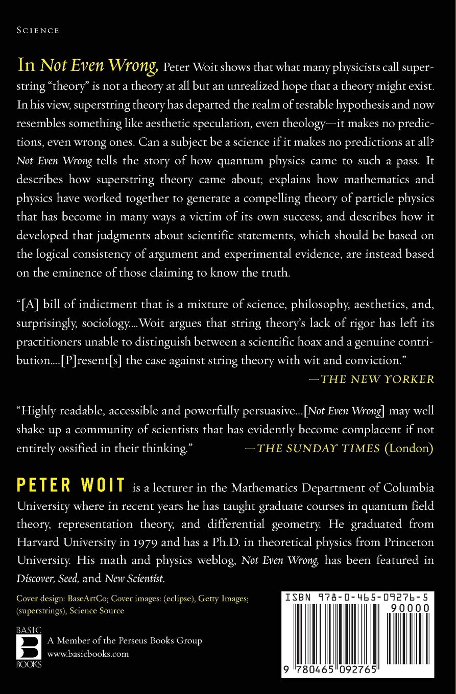 Peter Woit Not Even Wrong