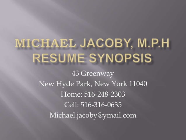 Resume Synopsis