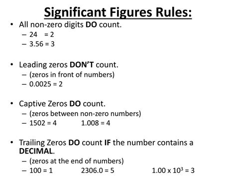 Rules For Finding Significant Figures