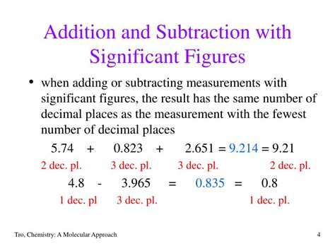 Significant Figures In Addition Subtraction Multiplication And